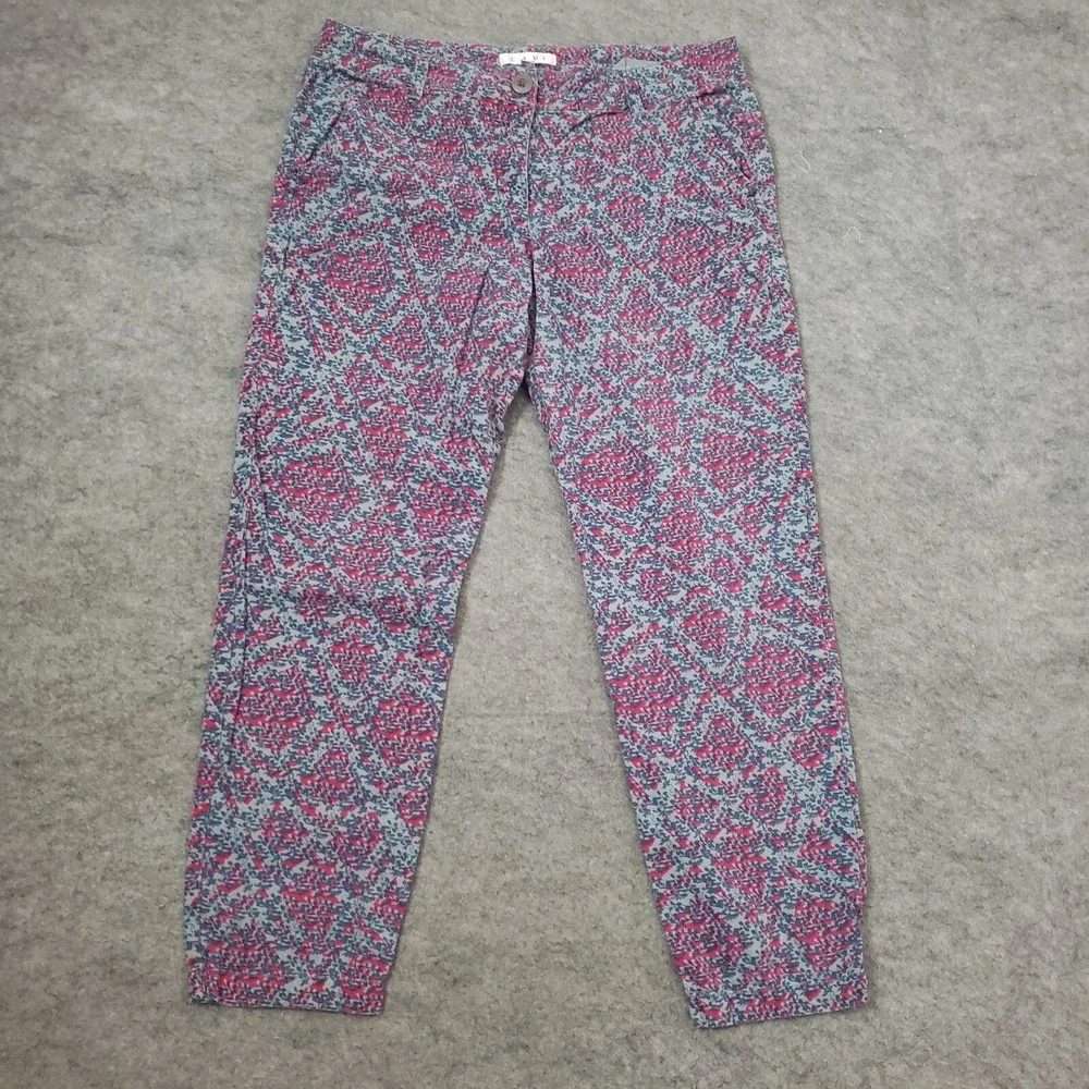 Cabi Pants Womens 8 Blue Purple Dress Slacks Low Rise Floral Casual Ladies